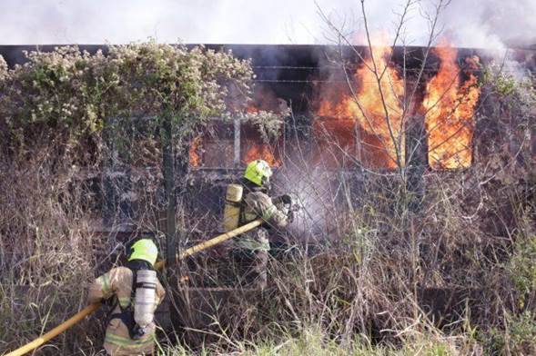 Nuevo incendio intencional en vagones del ferrocarril