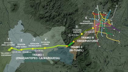 El proyecto busca conectar las dos ciudades hasta enlazar al Sistema de Transporte Colectivo Metro (Gráfico: SCT)