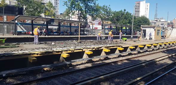 Tren Sarmiento: Siguen las obras en la Estación Ramos Mejía