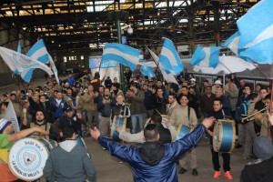 El gremio La Fraternidad realizó días atrás una manifestación por los trenes en Plaza Constitución.