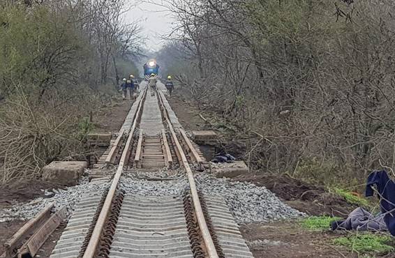 Uno de los tramos en los que se reconstruyó la línea ferroviaria.