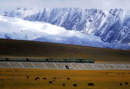 Así es la línea de ferrocarril más alta del mundo: a más de 5.000 metros sobre el nivel del mar para llegar hasta el Tíbet