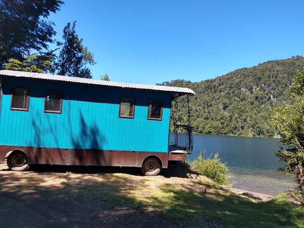  El vagón está ubicado en un rincón mágico del P.N. Nahuel Huapi.